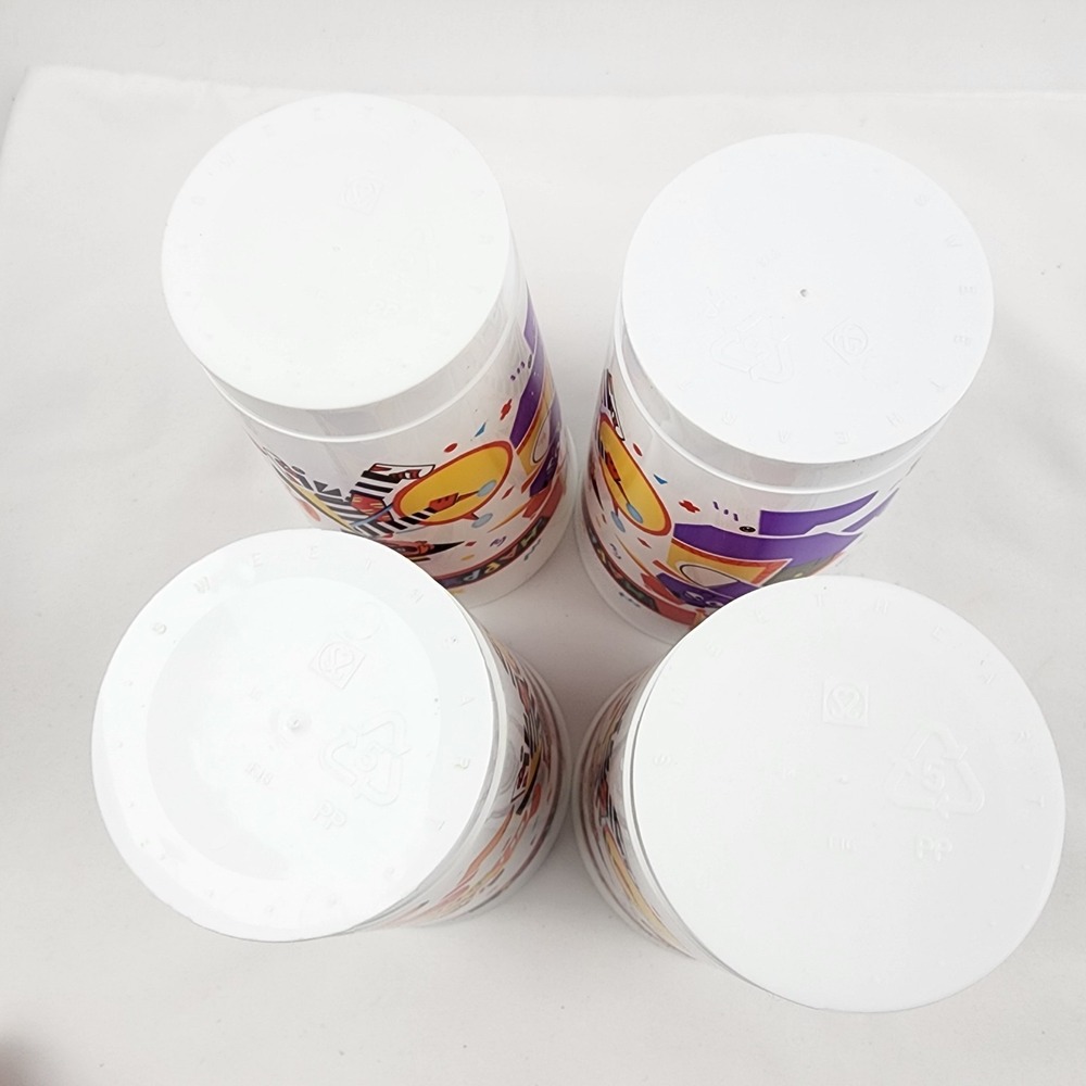 Lot of 4 Vintage Happy Birthday Ronald McDonald Plastic Cups 1984 Printed USA - Picture 9 of 9